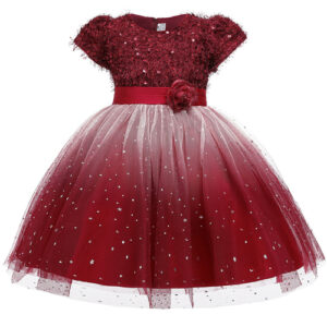 Baby Girl Sequins Patched Pattern Floral Tutu Princess Starry Sky - Image 26