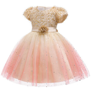 Baby Girl Sequins Patched Pattern Floral Tutu Princess Starry Sky - Image 2