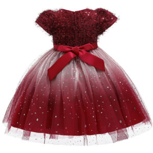 Baby Girl Sequins Patched Pattern Floral Tutu Princess Starry Sky - Image 4