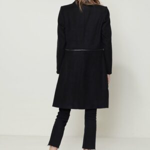 Women's Wool-blended Open Front Jacket In Black - Image 3